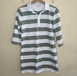 Vineyard Vines | Sage Green & White Striped Polo Dress Girls Size XL 16
